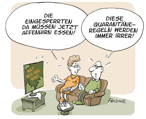 Cartoon: Dschungelcamp 2022 (medium) by FEICKE tagged dschungelcamp,holt,mich,hier,raus,ich,bin,ein,star,ibes,rtl,tv,fernsehen,corona,pandemie,quarantäne,dschungelcamp,holt,mich,hier,raus,ich,bin,ein,star,ibes,rtl,tv,fernsehen,corona,pandemie,quarantäne