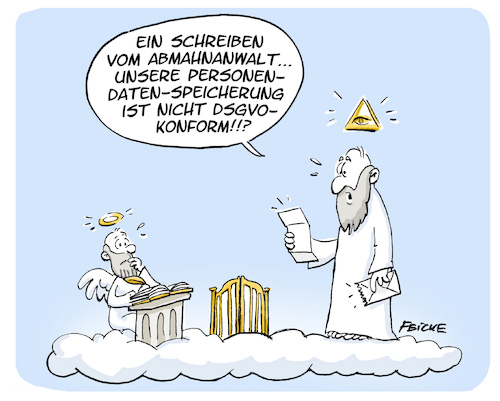 Cartoon: DSGVO und Gott (medium) by FEICKE tagged datenschutz,dsgvo,gesetz,abmahnung,anwalt,rechtsanwalt,datenschutz,dsgvo,gesetz,abmahnung,anwalt,rechtsanwalt