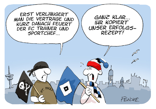 Cartoon: Erfolgsrezept (medium) by FEICKE tagged fc,sankt,pauli,hamburg,sportverein,hsv,trainer,fußball,fussball,bundesliga,fc,sankt,pauli,hamburg,sportverein,hsv,trainer,fußball,fussball,bundesliga