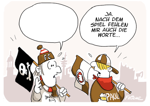 Cartoon: FCSP Sprachlos (medium) by FEICKE tagged fc,st,pauli,bundesliga,zwei,sprachlos,spiel,karlsruhe,fc,st,pauli,bundesliga,zwei,sprachlos,spiel,karlsruhe