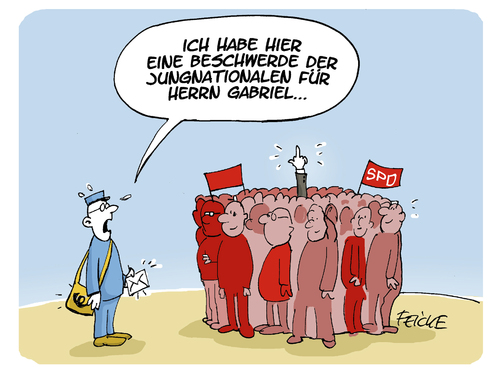 Cartoon: Gabriels Finger (medium) by FEICKE tagged gabriel,spd,sozialdemokraten,beleidigung,jung,nationale,gabriel,spd,sozialdemokraten,beleidigung,jung,nationale