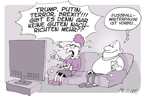 Cartoon: Gar nichts gutes mehr (medium) by FEICKE tagged trump,putin,nachrichten,schrott,katastrophen,fussball,bundesliga,winter,pause,trump,putin,nachrichten,schrott,katastrophen,fussball,bundesliga,winter,pause