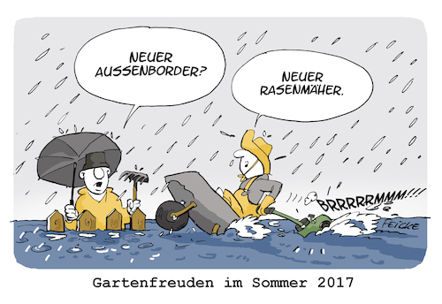 Cartoon: Gartenfreuden 2017 (medium) by FEICKE tagged regen,regen