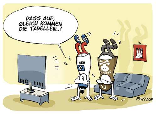 Cartoon: Hamburger Bundesligsten (medium) by FEICKE tagged hamburg,fussball,bundesliga,erste,liga,zweite,schlusslicht,tabelle,hamburger,sportverein,hsv,fc,sankt,pauli,hamburg,fussball,bundesliga,erste,liga,zweite,schlusslicht,tabelle,hamburger,sportverein,hsv,fc,sankt,pauli