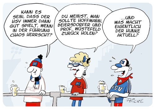 Cartoon: HSV Führungschaos (medium) by FEICKE tagged hamburg,sportverein,hsv,stadion,fussball,fußball,bundesliga,zwei,aufsichtsrat,vortand,streit,randale,hooligan,kühne,hamburg,sportverein,hsv,stadion,fussball,fußball,bundesliga,zwei,aufsichtsrat,vortand,streit,randale,hooligan,kühne