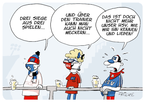 Cartoon: HSV mit Erfolg (medium) by FEICKE tagged hamburg,sportverein,hsv,fussball,bundesliga,aufstieg,relegation,motivation,corona,fans,hamburg,sportverein,hsv,fussball,bundesliga,aufstieg,relegation,motivation,corona,fans