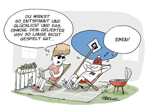 Cartoon: HSV Sommerpause (medium) by FEICKE tagged hamburg,sport,verein,hsv,bundesliga,zweite,liga,sommer,erholung,ruhe,entspannung,nerven,hamburg,sport,verein,hsv,bundesliga,zweite,liga,sommer,erholung,ruhe,entspannung,nerven