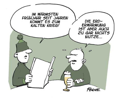 Cartoon: Klimaerwärmung gewünscht (medium) by FEICKE tagged ukraine,klima,kalter,krieg,frühjahr,erde,erwärmung,umweltverschmutzung,ukraine,klima,kalter,krieg,frühjahr,erde,erwärmung,umweltverschmutzung