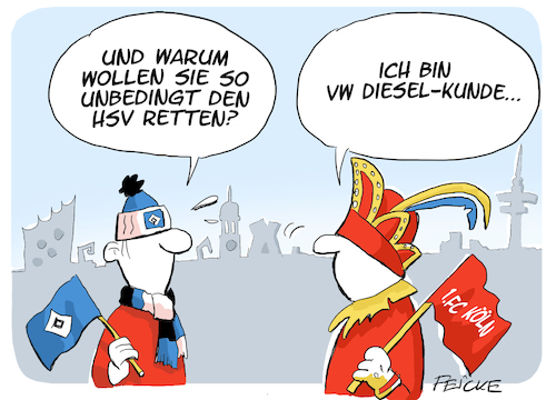 Cartoon: Kölner Motivation (medium) by FEICKE tagged hsv,hamburg,sportverein,fußball,bundesliga,abstieg,dinosaurier,wolfsburg,vw,volkswagen,diesel,skandal,abgas,hsv,hamburg,sportverein,fußball,bundesliga,abstieg,dinosaurier,wolfsburg,vw,volkswagen,diesel,skandal,abgas