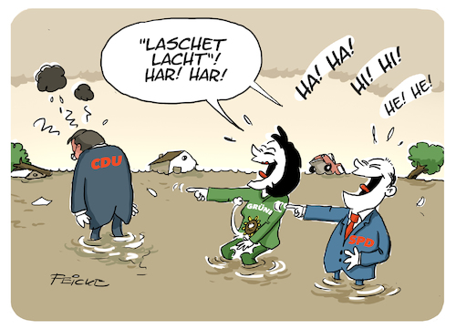 Cartoon: Lascht lacht (medium) by FEICKE tagged larmin,lascht,kandidat,bundestag,bundeskanzler,olaf,scholz,anna,lena,baerbock,flut,katastrophe,regen,unwetter,klima,wahlkampf,larmin,lascht,kandidat,bundestag,bundeskanzler,olaf,scholz,anna,lena,baerbock,flut,katastrophe,regen,unwetter,klima,wahlkampf