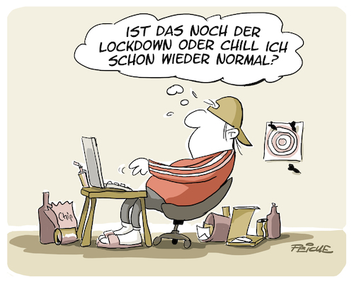 Cartoon: Lockdown vorbei (medium) by FEICKE tagged corona,lockdown,chill,jugend,pandemie,medien,corona,lockdown,chill,jugend,pandemie,medien