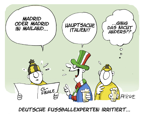 Cartoon: Mailand oder Madrid (medium) by FEICKE tagged fussball,zitat,mailand,italien,möller,fussballexperten,fussball,zitat,mailand,italien,möller,fussballexperten