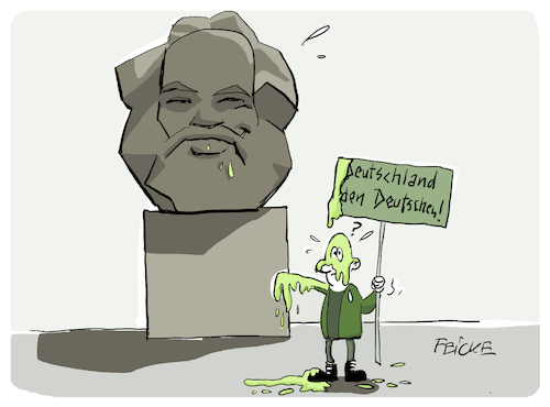 Cartoon: Marxdenkmal (medium) by FEICKE tagged chemnitz,nazi,demo,karl,marx,antifaschist,chemnitz,nazi,demo,karl,marx,antifaschist