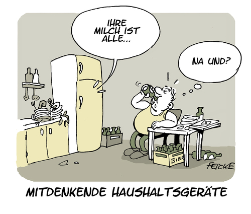 Mitdenkender Kuhlschrank Von Feicke Forschung Technik Cartoon Toonpool