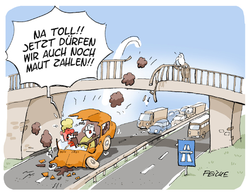 Cartoon: Pkw Maut (medium) by FEICKE tagged pkw,maut,regierung,auto,autobahn,zoll,steuer,cdu,csu,dobrindt,pkw,maut,regierung,auto,autobahn,zoll,steuer,cdu,csu,dobrindt