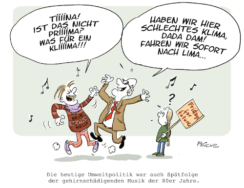 Cartoon: Prima Klima (medium) by FEICKE tagged umwelt,klima,80er,ndw,neue,deutsche,welle,hirn,gehirn,schaden,musik,fridays,for,future,demo,protest,umwelt,klima,80er,ndw,neue,deutsche,welle,hirn,gehirn,schaden,musik,fridays,for,future,demo,protest