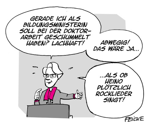 Cartoon: Schavan rockt (medium) by FEICKE tagged rockmusik,schlagermusik,aberkennung,doktorarbeit,promotion,bundesbildungsministerin,heino,schavan,annette,annette,schavan,heino,bundesbildungsministerin,promotion,doktorarbeit,aberkennung,schlagermusik,rockmusik