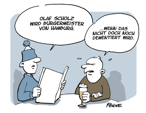 Cartoon: Scholz oder nicht? (medium) by FEICKE tagged hamburg,hsv,sportverein,bürgerschaft,wahl,senat,bürgermeister,olaf,scholz,tuchel,dementi,presse,meldung,hamburg,hsv,sportverein,bürgerschaft,wahl,senat,bürgermeister,olaf,scholz,tuchel,dementi,presse,meldung