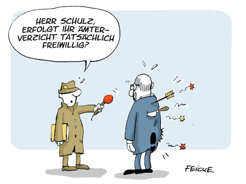 Cartoon: Schulz freiwillig (medium) by FEICKE tagged martin,schulz,spd,rücktritt,martin,schulz,spd,rücktritt