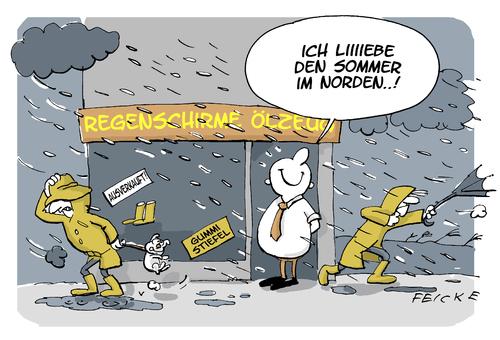 Cartoon: Sommer im Norden (medium) by FEICKE tagged regen,regen