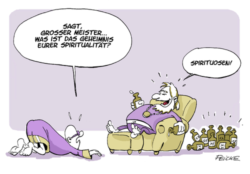 Cartoon: Spiritual (medium) by FEICKE tagged religion,sekte,geheimnis,alkohol,trinken,glaube,heiliger,beten,götze,bier,schnaps,feicke,religion,sekte,geheimnis,alkohol,trinken,glaube,heiliger,beten,götze,bier,schnaps,feicke