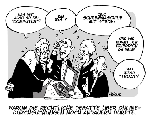 Cartoon: Troja 2013 (medium) by FEICKE tagged online,durchsuchung,rechtslage,bka,gesetz,bnd,richter,jurist,friedrich,innenminister,online,durchsuchung,rechtslage,bka,gesetz,bnd,richter,jurist,friedrich,innenminister