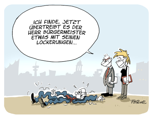 Cartoon: Tschentscher Lockerungen (medium) by FEICKE tagged hamburg,corona,bürgermeister,tschentscher,lockerungen,hamburg,corona,bürgermeister,tschentscher,lockerungen