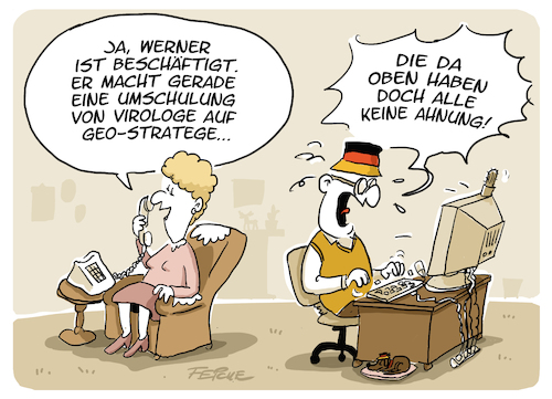 Cartoon: Umschulung (medium) by FEICKE tagged ukraine,umschulung,virologe,virologie,corona,krieg,strategie,geostrategie,internet,wutbürger,social,media,soziale,medien,ukraine,umschulung,virologe,virologie,corona,krieg,strategie,geostrategie,internet,wutbürger,social,media,soziale,medien