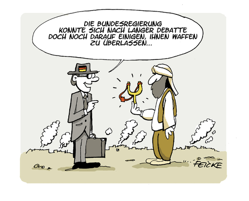 Cartoon: Waffen gegen IS (medium) by FEICKE tagged is,kampf,kurden,unterstützung,debatte,waffen,lieferung,diskussion,kompromiss,is,kampf,kurden,unterstützung,debatte,waffen,lieferung,diskussion,kompromiss