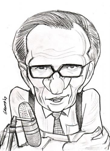 Cartoon: Larry King sketch caricature (medium) by grant tagged larry,king,sketch,caricature