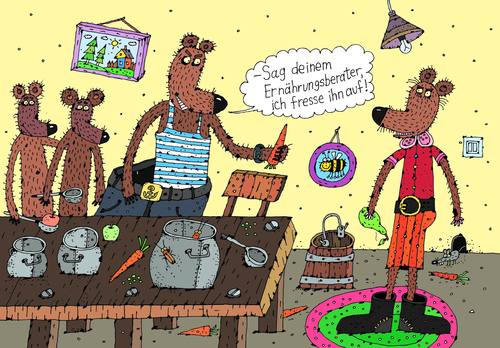 Cartoon: Diät (medium) by Sergei Belozerov tagged food,eat,bear,essen,diät