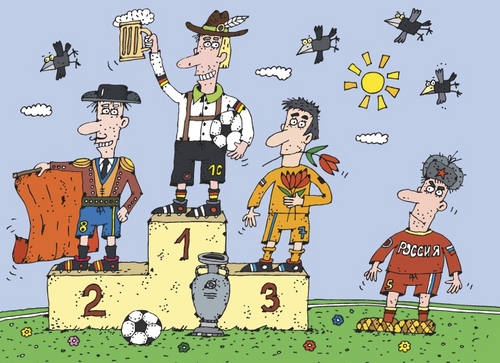 Cartoon: Euro 2012 Prognose (medium) by Sergei Belozerov tagged fussball,2012,euro