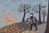 Cartoon: Die Herbstkatze (small) by Sergei Belozerov tagged katze,cat,herbst,autumn,laub,blatt,bunt,farben,colour,maskierung,camouflage,hausmeister,fegen,besen,laubfall,leaf,fall,blätterfall