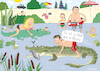Cartoon: Hitze (small) by Sergei Belozerov tagged wärme,hitze,sonne,schwimmen,klima,krokodil,wetter,wetterbericht