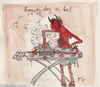 Cartoon: beauty day in the hell (small) by monika boos tagged hell,hölle,devil,teufel,bügeln,ironing