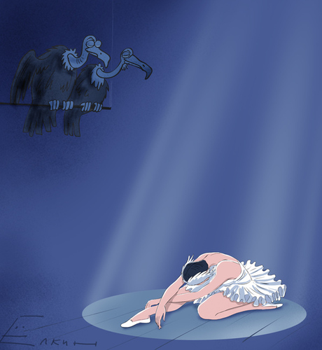 Cartoon: ballet (medium) by Elkin tagged ballet,arts