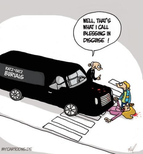 Cartoon: Blessing in Disguise (medium) by mil tagged undertaker,burial,accident,luck,mil,