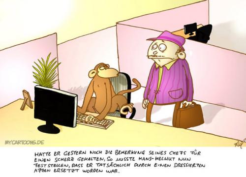 Cartoon: Hans-Helmut wird ersetzt (medium) by mil tagged cartoon,hans,helmut,job,arbeit,mil