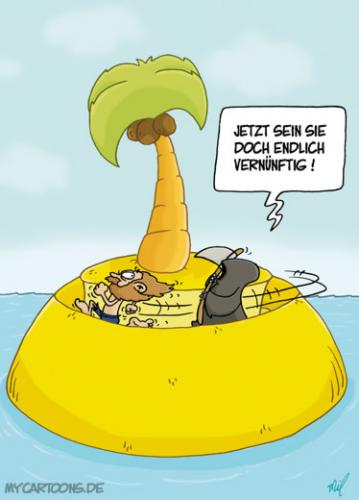 Cartoon: Insel Vernunft (medium) by mil tagged insel,tod,vernunft,mil,
