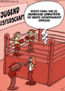 Cartoon: Gewalttätig (small) by mil tagged jugend jugendlich gewalt gewalttätig fernsehen bericht berichterstattung reporter boxen wettkampf meisterschaft