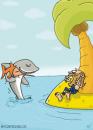 Cartoon: Insel Jäger (small) by mil tagged insel mann hai schwertfisch jagd waidmannsheil mil 