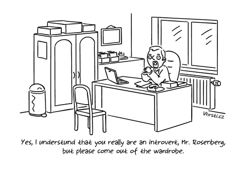Cartoon: Introvert (medium) by Vhrsti tagged introvert,doctor,patient,wardrobe,psychiatrist,psychiatric