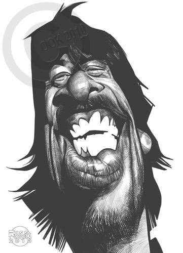 Cartoon: Yo! Dave Grohl! (medium) by Russ Cook tagged cook,russ,american,singer,guitarist,drums,roll,rock,drummer,zeichnung,karikaturen,karikatur,cintiq,digital,sketch,pencil,wacom,cartoon,portrait,caricature,joke,killing,age,stone,the,of,queens,nirvana,grohl,dave