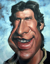 Cartoon: Harrison Ford as Han Solo (small) by Russ Cook tagged harrison ford star caricature karikatur karikaturen zeichnung illustration han actor hollywood painting acrylic canvas solo wars celebrity famous