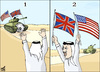 Cartoon: arabs flags (small) by samir alramahi tagged arab,flag,positions,ramahi,cartoon,scors,football,usa