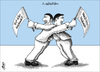 Cartoon: Two-state solution (small) by samir alramahi tagged palestine,gaza,arab,ramahi,israeal,west,bank,state