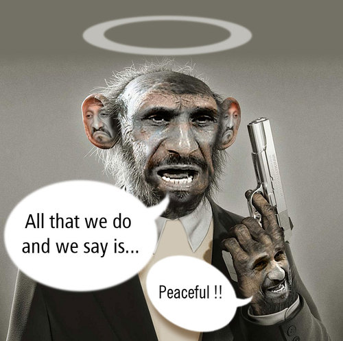Cartoon: The Peaceful President (medium) by Kianoush tagged ahmadinejad
