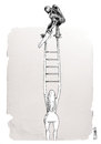 Cartoon: the ladder of the man (small) by Kianoush tagged feminism human rights