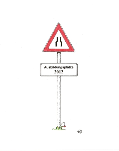 Cartoon: Ausbildungsplätze 2012 (medium) by Erwin Pischel tagged pischel,verkehrsschild,lehre,universität,lehrstellen,g9,g8,gymnasium,engpass,ausbildungsplätze,ausbildung