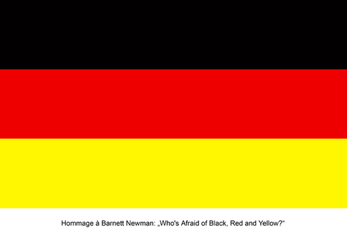 Cartoon: Hommage a Barnett Newman (medium) by Erwin Pischel tagged barnett,newman,abstrakter,expressionismus,nationalflagge,fahne,pischel,world,cup,künstler,maler,painter